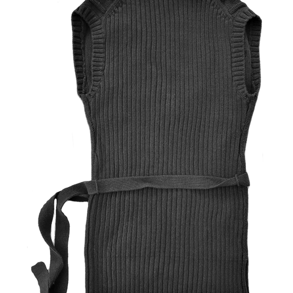 Ann Taylor LOFT black long cable knit v-neck sweater vest Medium - Picture 4 of 4